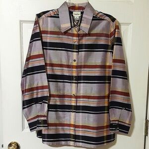 Women's Long Sleeve Plaid Shirt - Multicolor